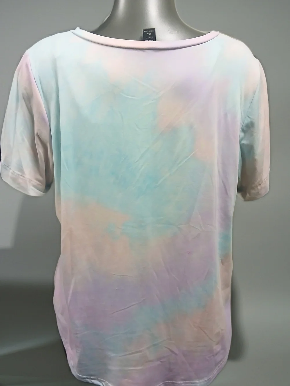SHEIN Pastel Multicolor V-Neck Pocket Tee